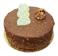 Yuvarlak Formlu Sade Çikolatalı Butik Yaş Pasta
